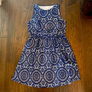 🌼3/$30 Tacera Ornate Navy/White Lace Dress